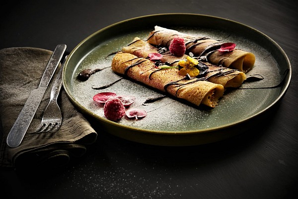 Foto - Crepes con composta di Lamponi e Cioccolato